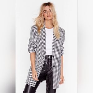 Houndstooth Oversized Tailored Blazer